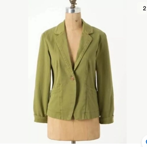 Cartonnier Anthropologie green kittery blazer 10 - Picture 1 of 4
